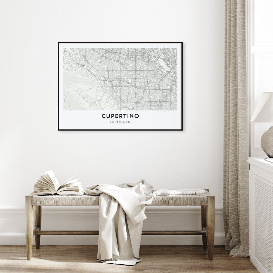 Cupertino Map Landscape Poster