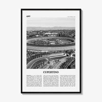 Cupertino Print Black and White, Cupertino Wall Art, Cupertino Poster, Cupertino Photo, Cupertino Wall Decor, California, USA, United States