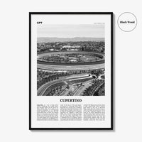Cupertino Print Black and White, Cupertino Wall Art, Cupertino Poster, Cupertino Photo, Cupertino Wall Decor, California, USA, United States