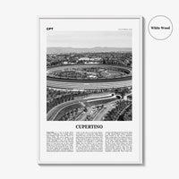 Cupertino Print Black and White, Cupertino Wall Art, Cupertino Poster, Cupertino Photo, Cupertino Wall Decor, California, USA, United States