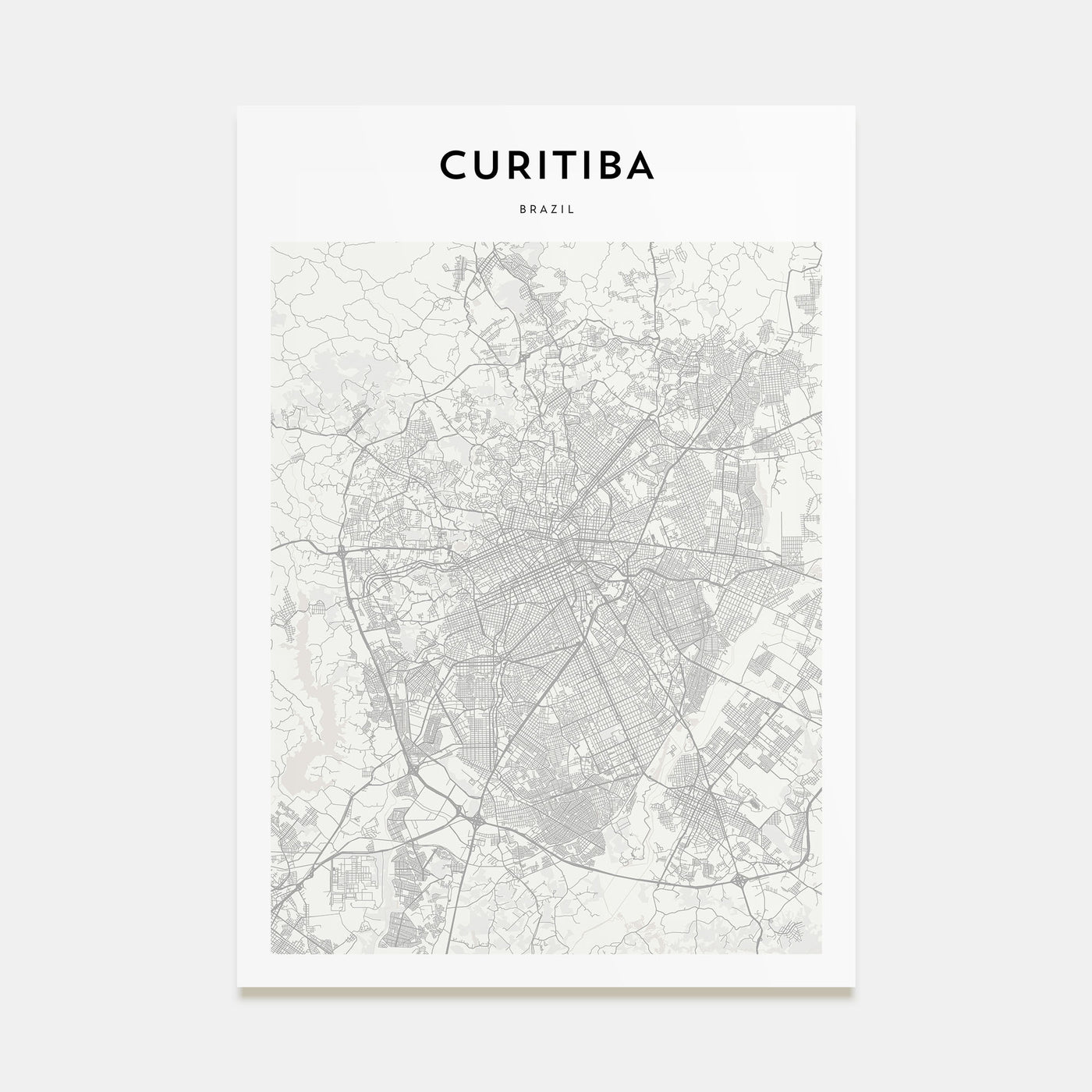 Curitiba Map Portrait Poster