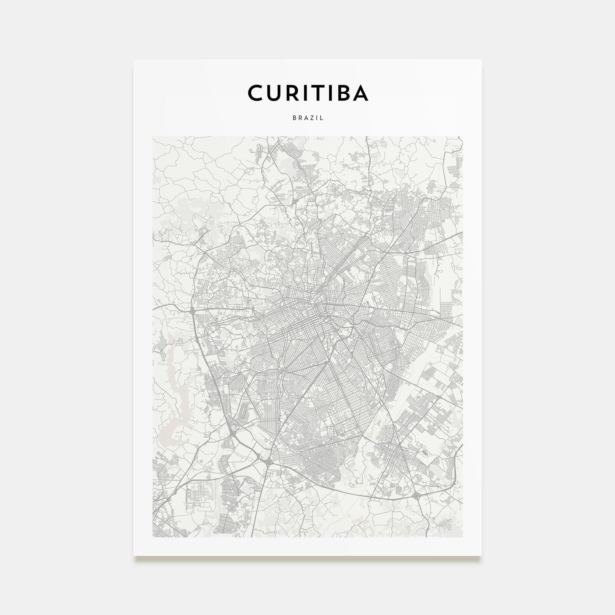 Curitiba Map Portrait Poster