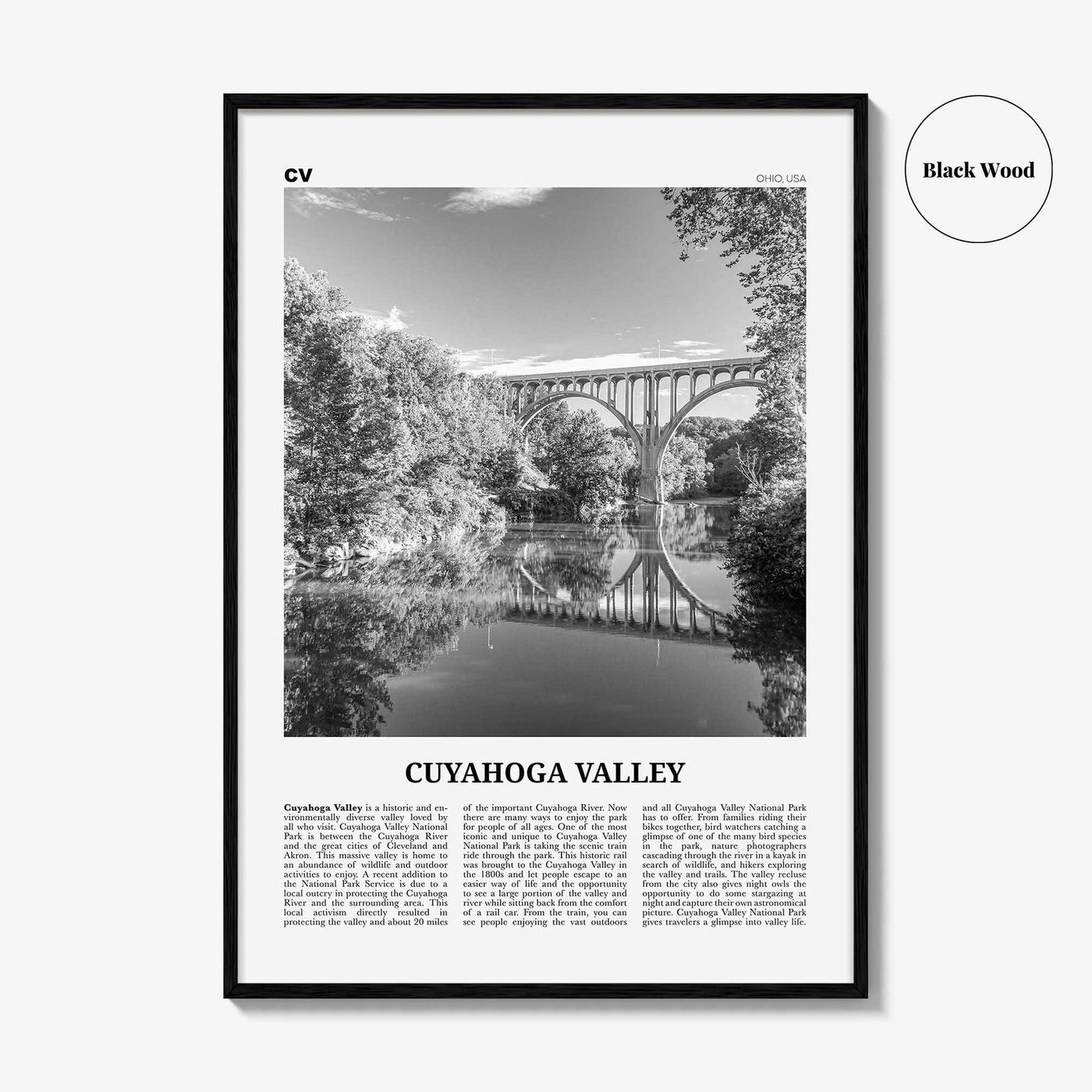 Cuyahoga Valley Print Black and White, Cuyahoga Valley Wall Art, Cuyahoga Valley Poster, Cuyahoga Valley Photo, Cuyahoga Wall Décor, Ohio