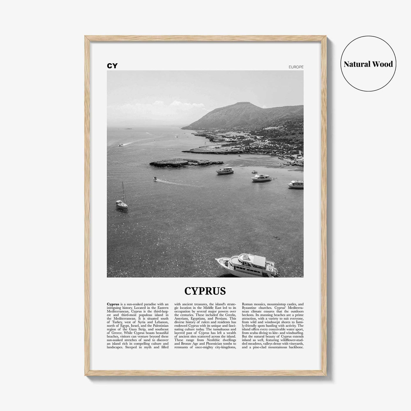 Cyprus Print Black and White, Cyprus Wall Art, Cyprus Poster, Cyprus Photo, Cyprus Wall Decor, Κυπριακή, Kıbrıs, Cumhuriyeti, Nicosia, Asia