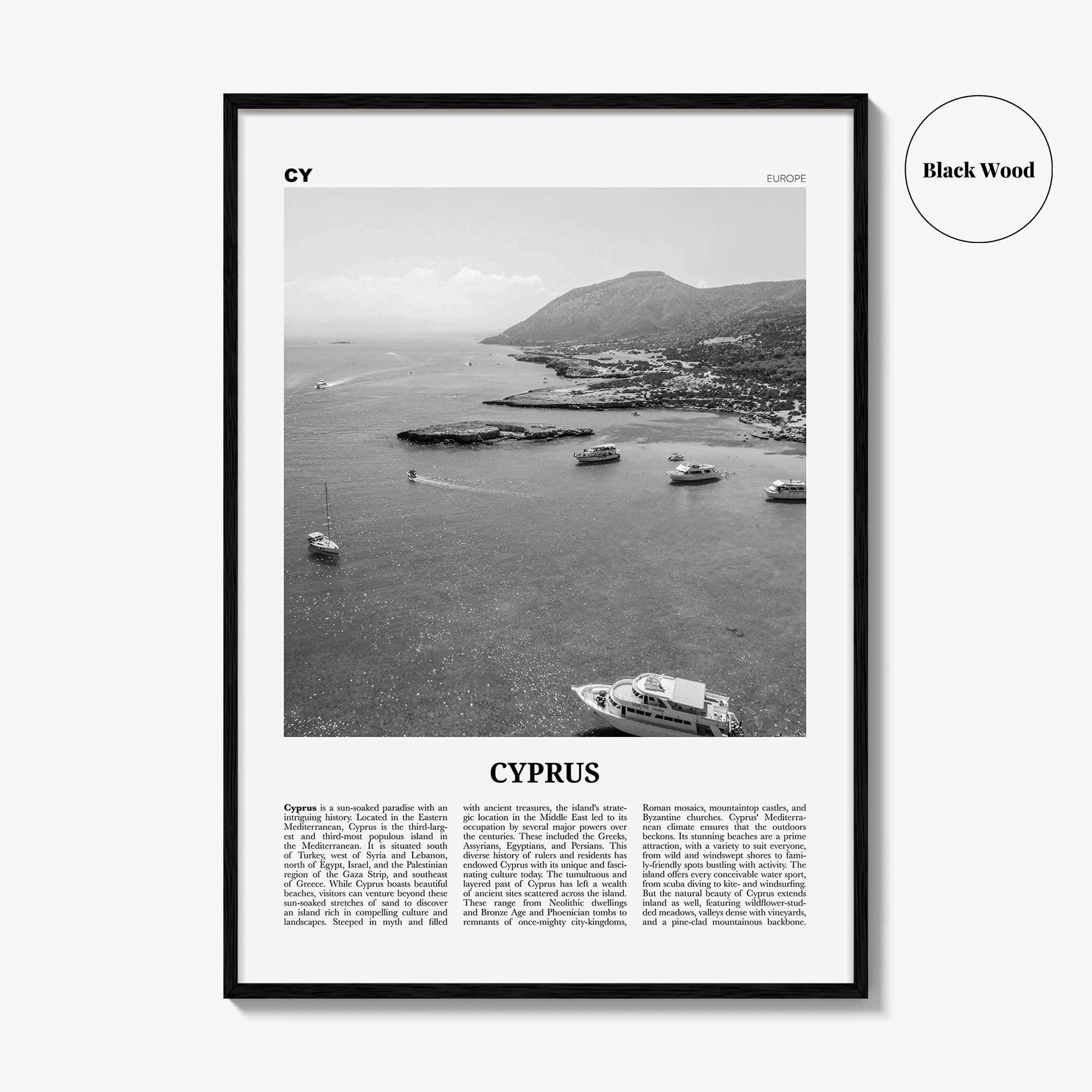 Cyprus Print Black and White, Cyprus Wall Art, Cyprus Poster, Cyprus Photo, Cyprus Wall Decor, Κυπριακή, Kıbrıs, Cumhuriyeti, Nicosia, Asia