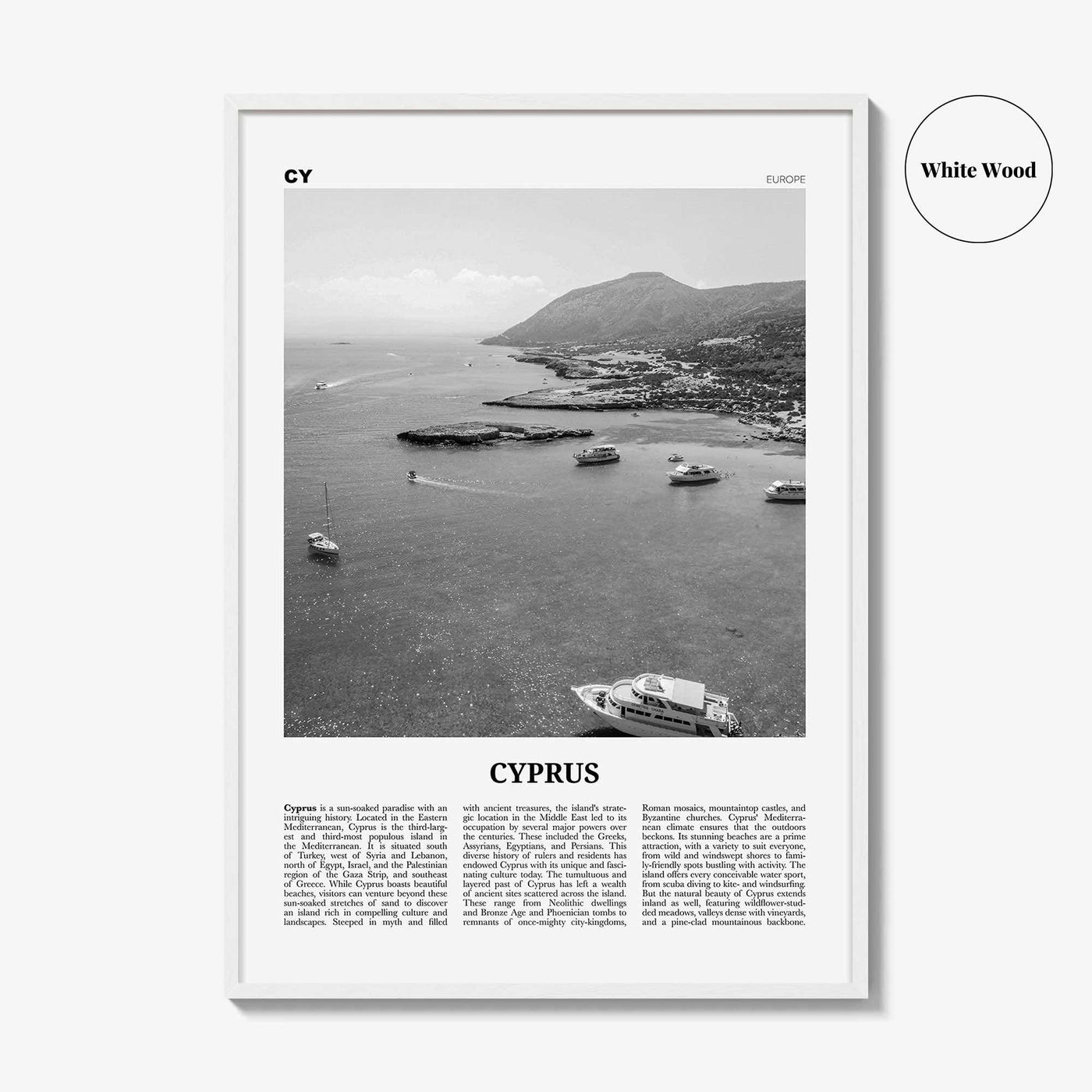 Cyprus Print Black and White, Cyprus Wall Art, Cyprus Poster, Cyprus Photo, Cyprus Wall Decor, Κυπριακή, Kıbrıs, Cumhuriyeti, Nicosia, Asia