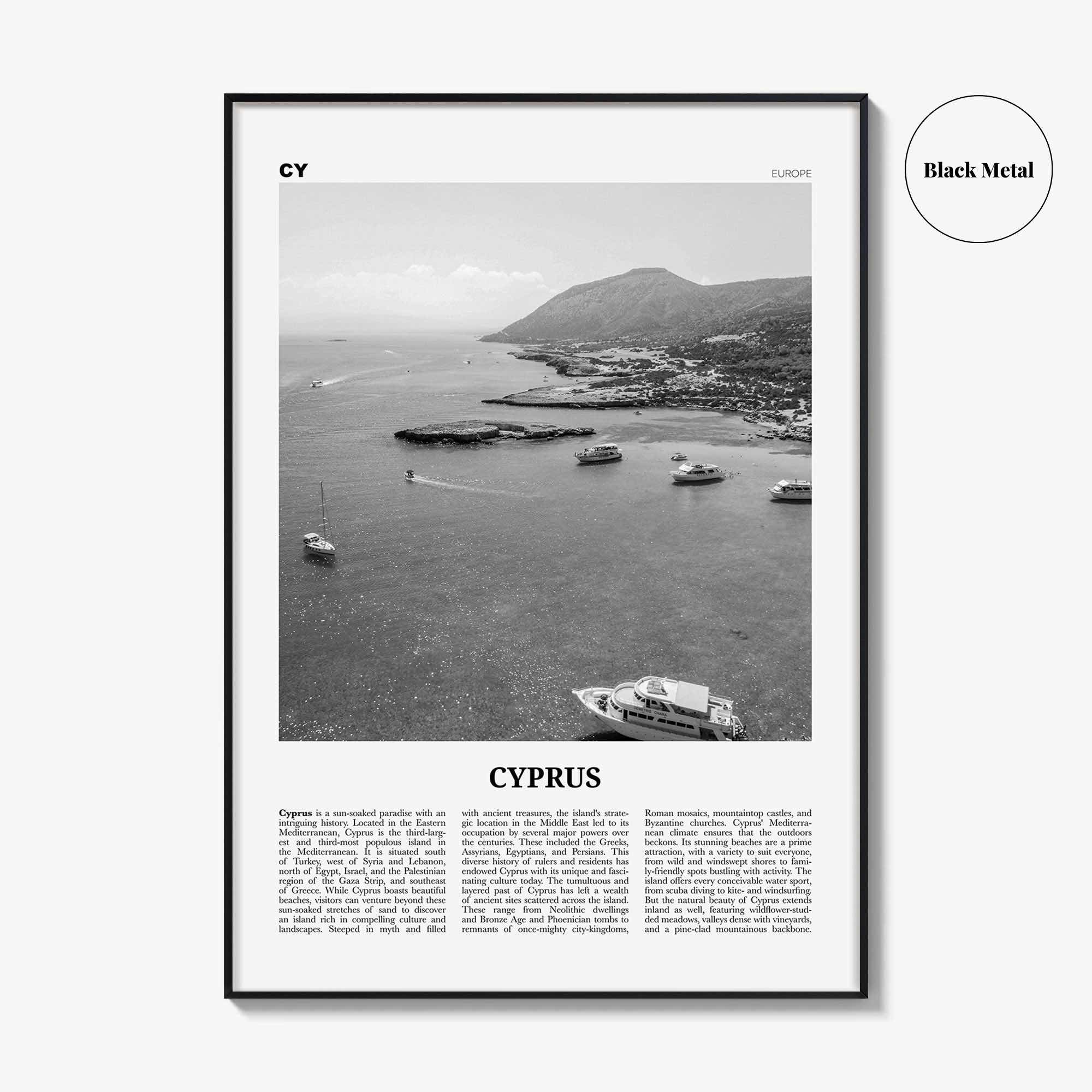 Cyprus Print Black and White, Cyprus Wall Art, Cyprus Poster, Cyprus Photo, Cyprus Wall Decor, Κυπριακή, Kıbrıs, Cumhuriyeti, Nicosia, Asia