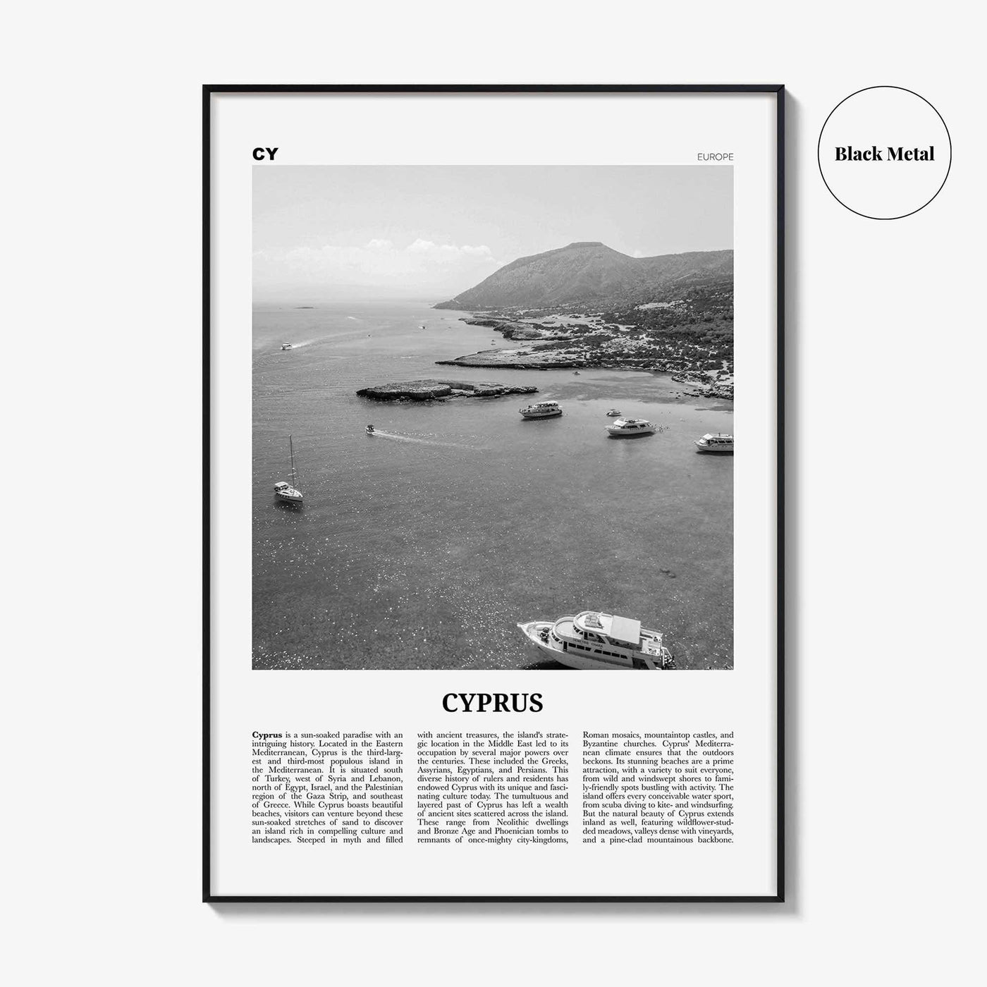 Cyprus Print Black and White, Cyprus Wall Art, Cyprus Poster, Cyprus Photo, Cyprus Wall Decor, Κυπριακή, Kıbrıs, Cumhuriyeti, Nicosia, Asia