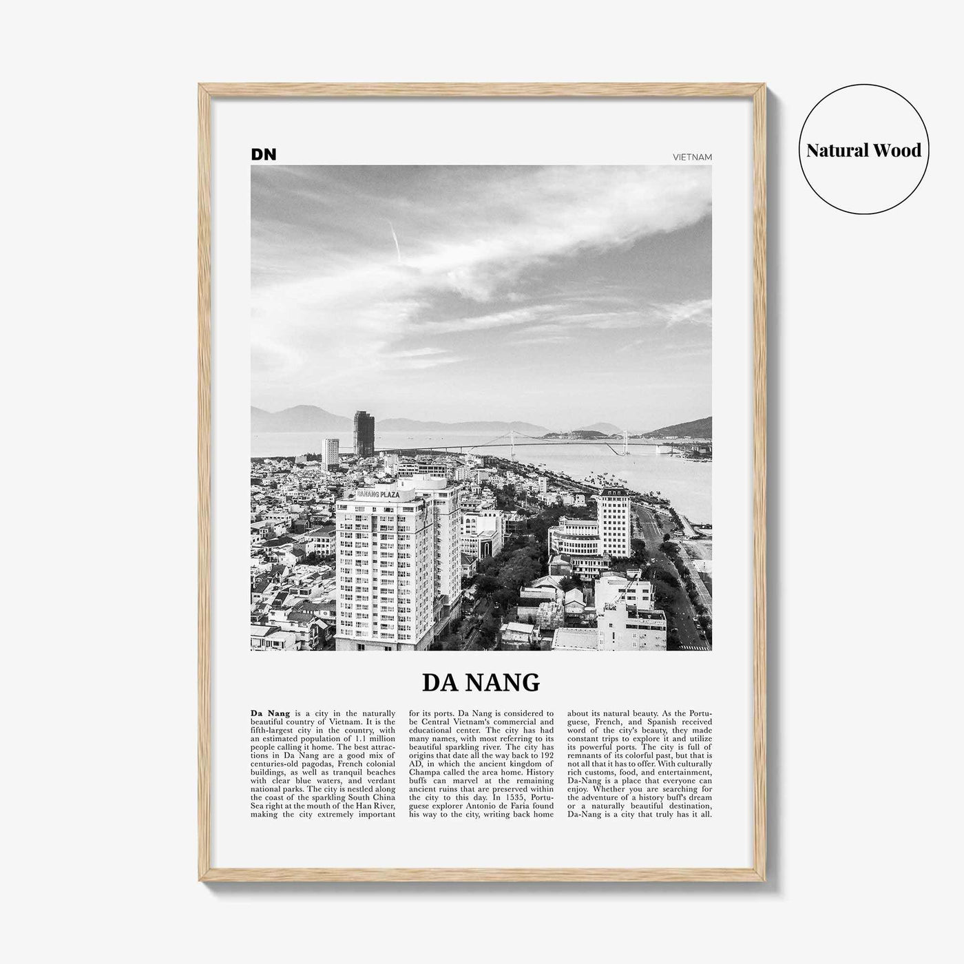 Da Nang Print Black and White, Da Nang Wall Art, Da Nang Poster, Da Nang Photo, Da Nang Wall Décor, Danang, Vietnam, Thành phố Đà Nẵng