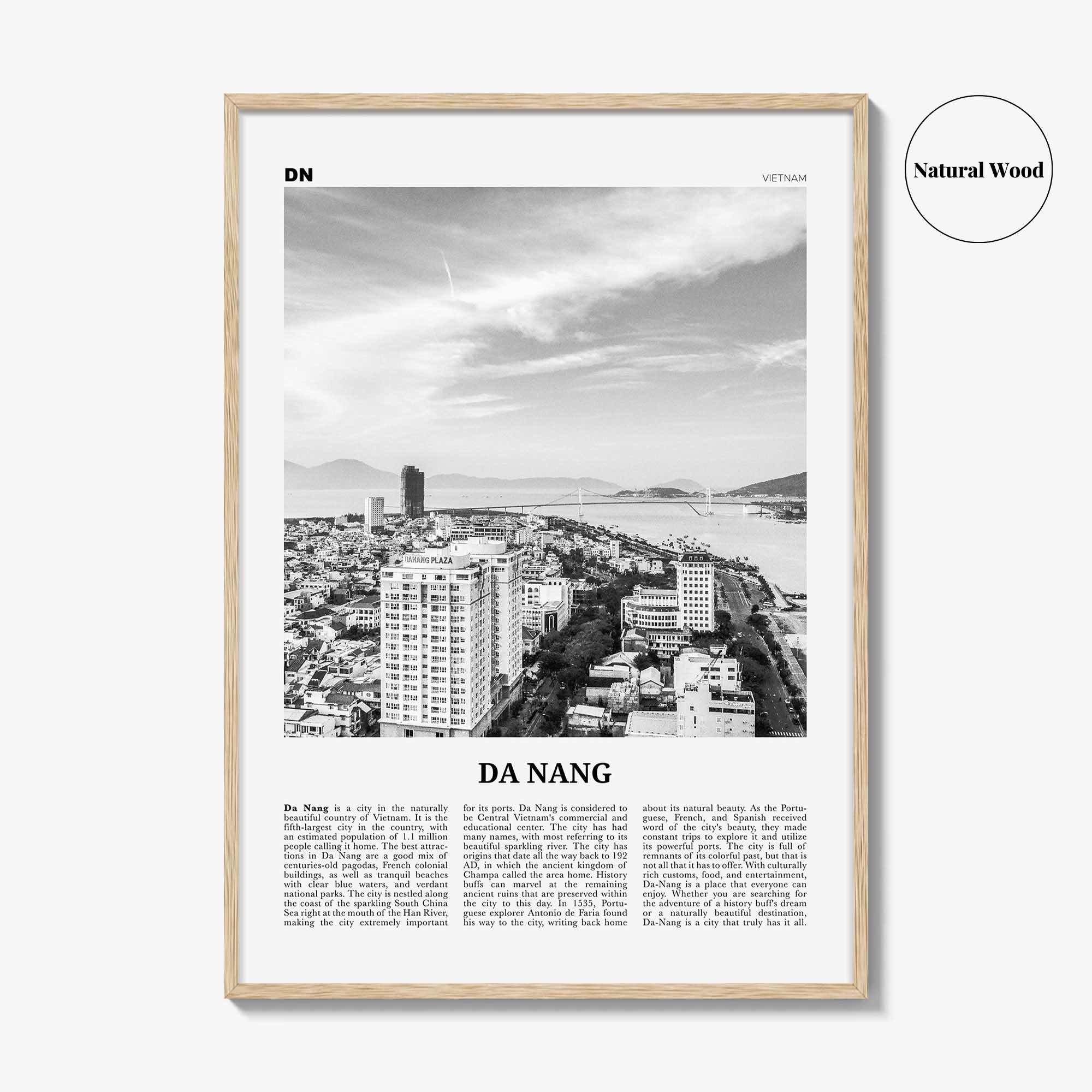 Da Nang Print Black and White, Da Nang Wall Art, Da Nang Poster, Da Nang Photo, Da Nang Wall Décor, Danang, Vietnam, Thành phố Đà Nẵng