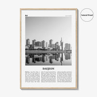 Daejeon Print Black and White, Daejeon Wall Art, Daejeon Poster, Daejeon Photo, Daejeon Wall Décor, Daejeon Map, South Korea