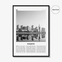 Daejeon Print Black and White, Daejeon Wall Art, Daejeon Poster, Daejeon Photo, Daejeon Wall Décor, Daejeon Map, South Korea