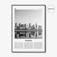 Daejeon Print Black and White, Daejeon Wall Art, Daejeon Poster, Daejeon Photo, Daejeon Wall Décor, Daejeon Map, South Korea