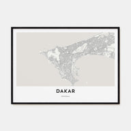 Dakar Map Landscape Poster