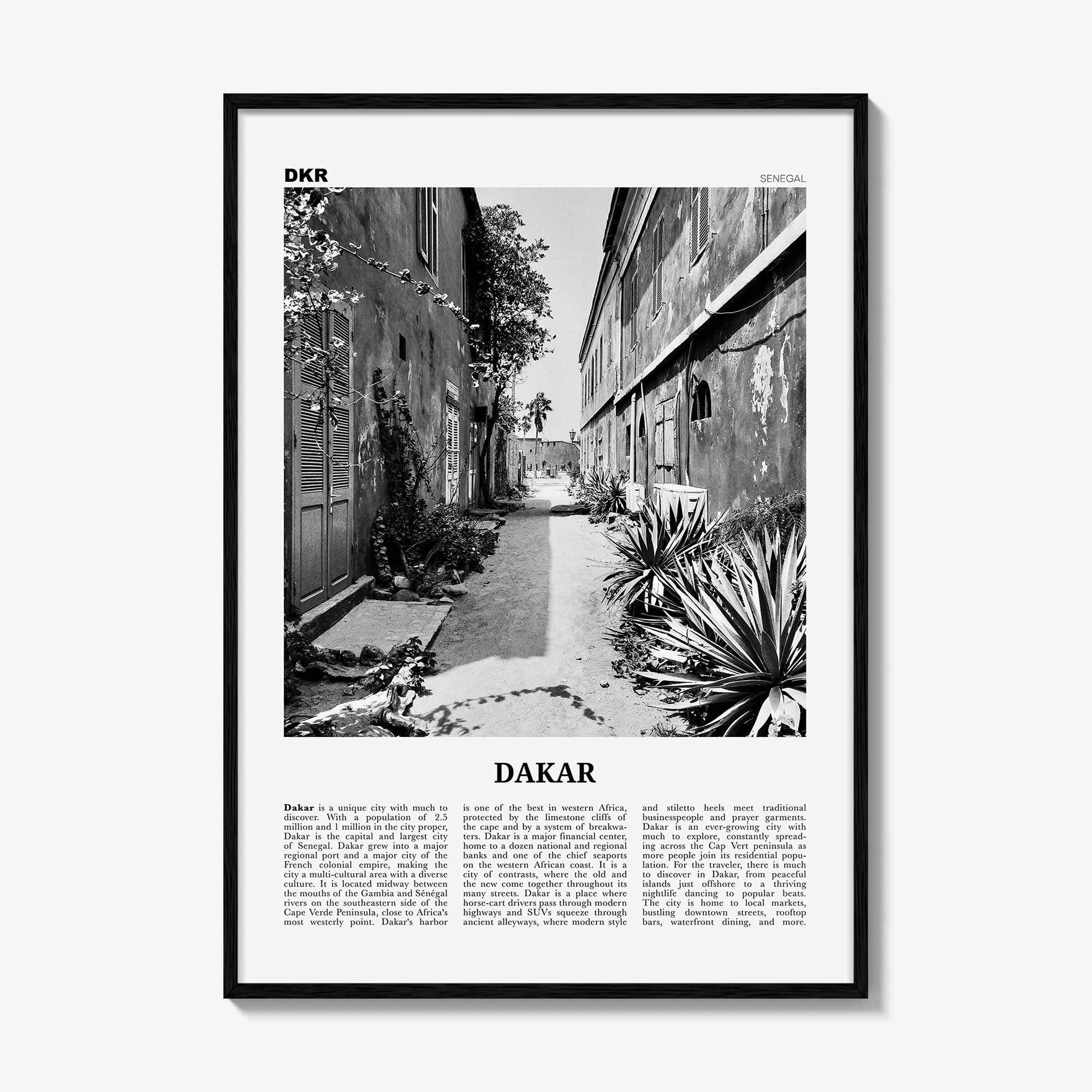 Dakar Print Black and White No 1, Dakar Wall Art, Dakar Poster, Dakar Photo, Dakar Wall Decor, Senegal, Ndakaaru Sénégal, Africa