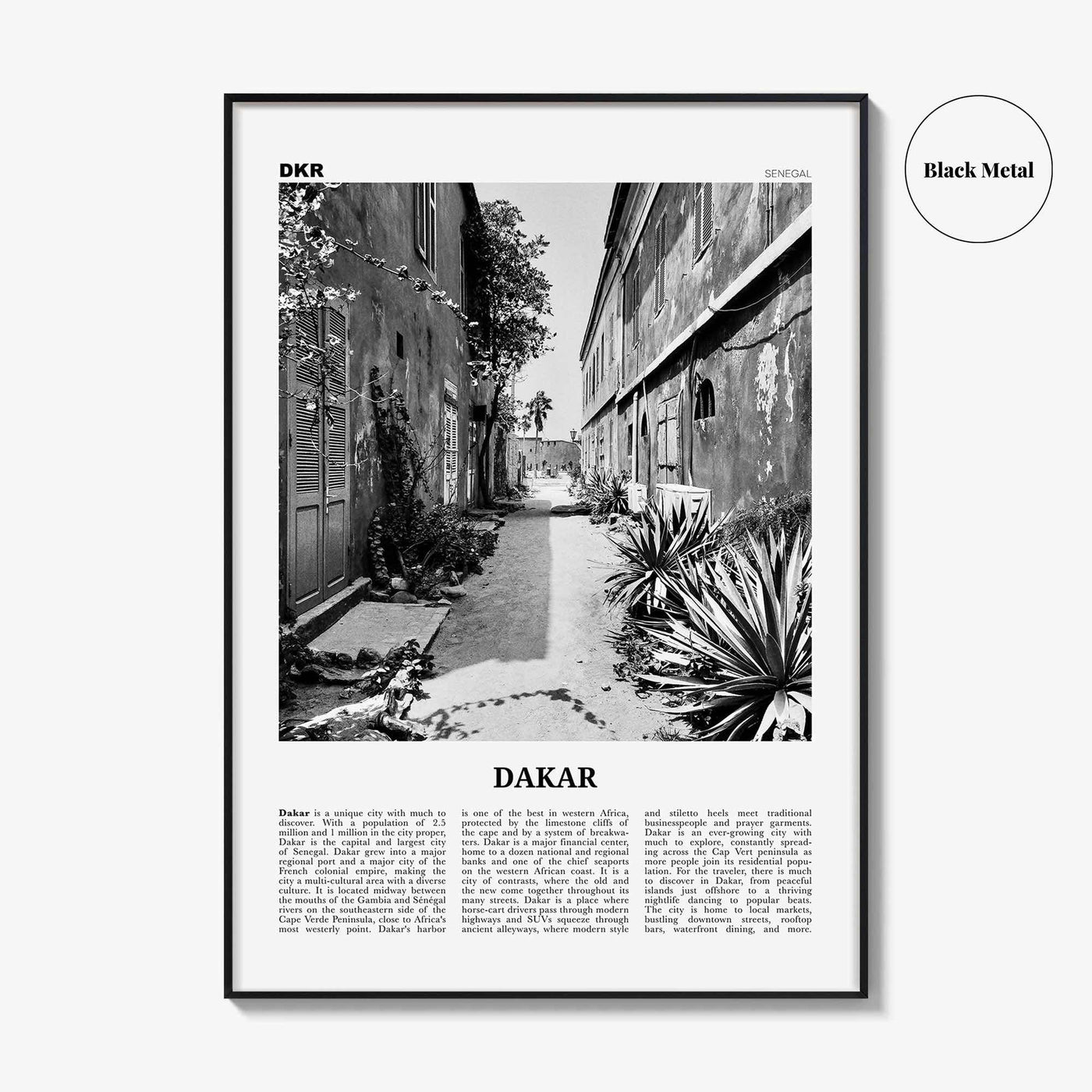 Dakar Print Black and White No 1, Dakar Wall Art, Dakar Poster, Dakar Photo, Dakar Wall Decor, Senegal, Ndakaaru Sénégal, Africa