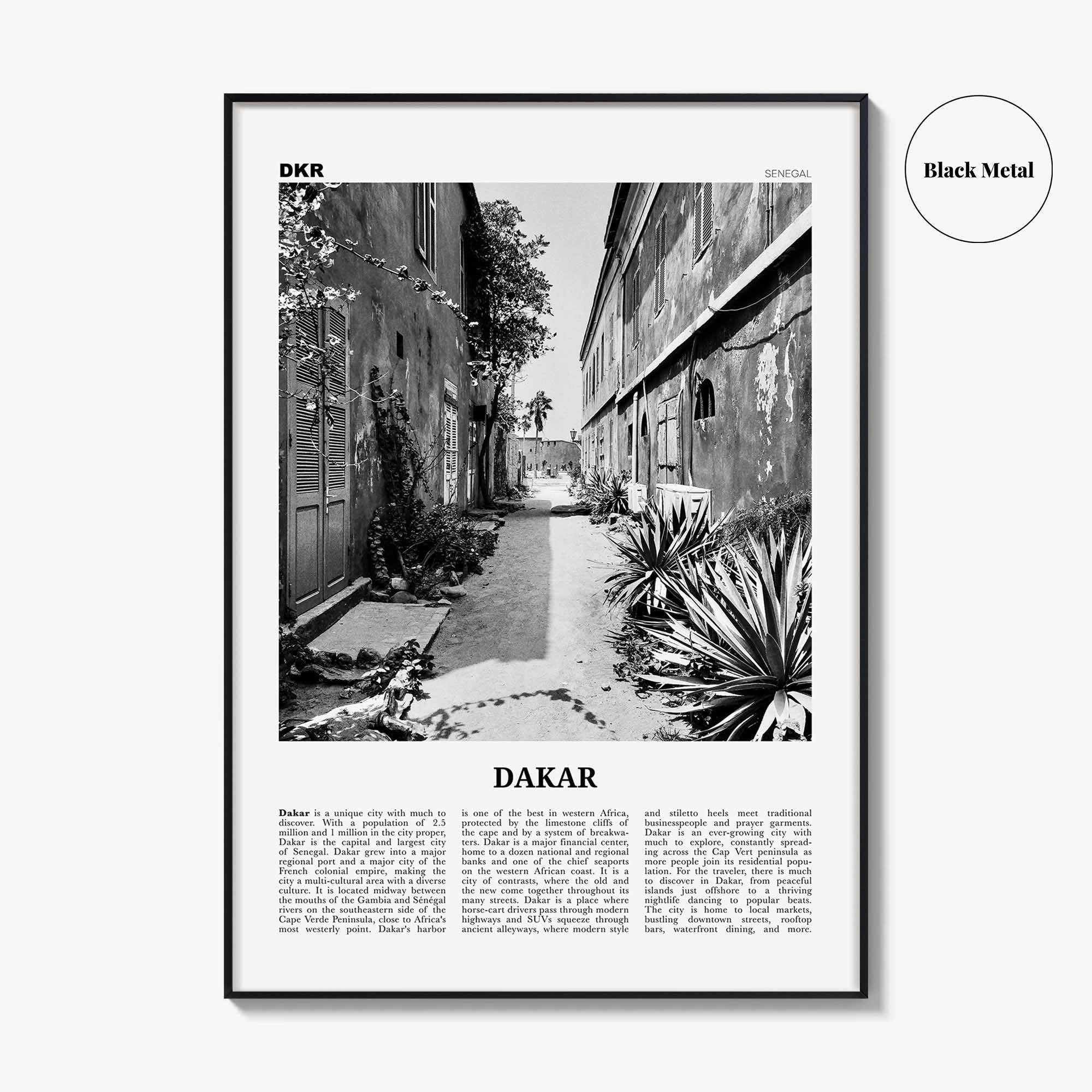 Dakar Print Black and White No 1, Dakar Wall Art, Dakar Poster, Dakar Photo, Dakar Wall Decor, Senegal, Ndakaaru Sénégal, Africa