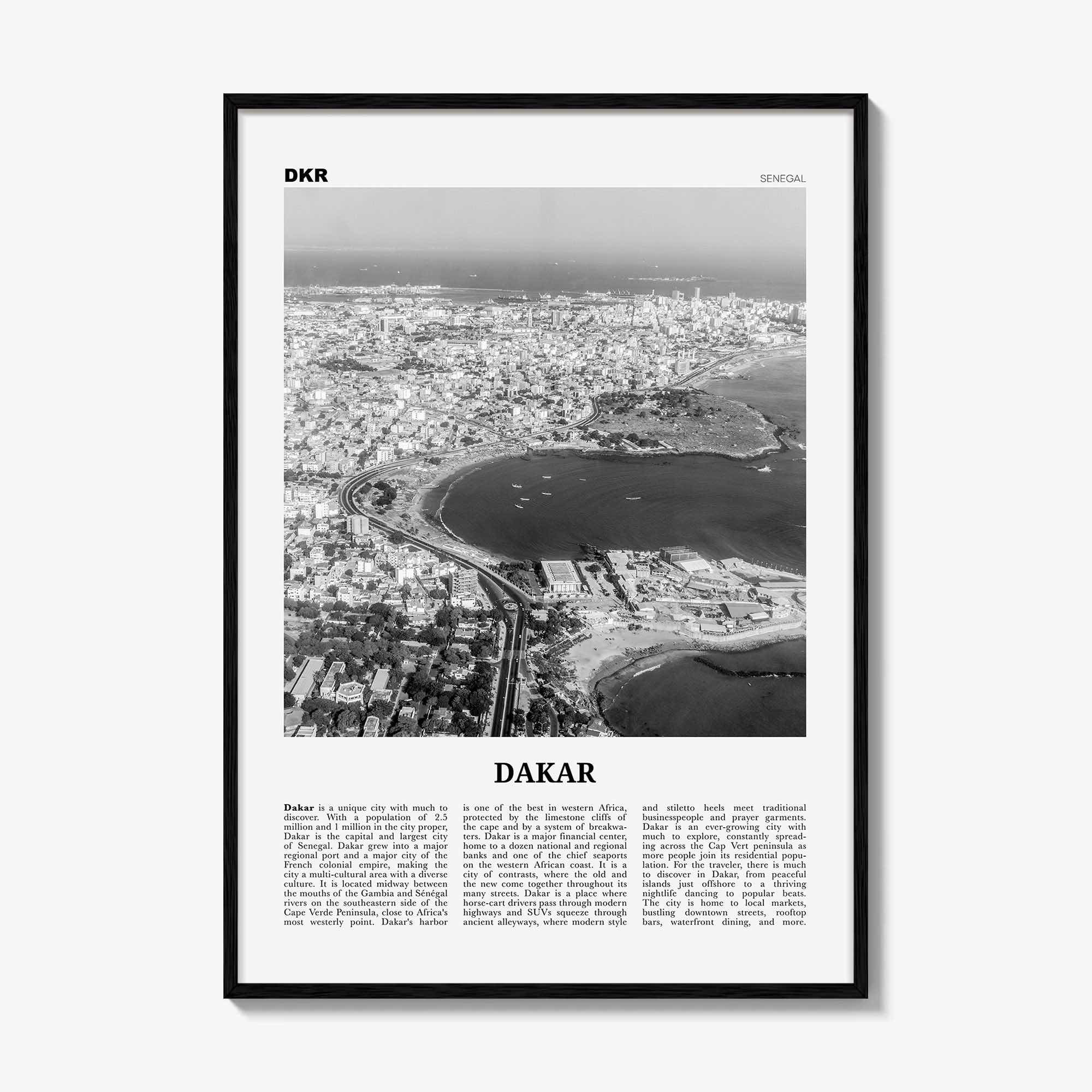 Dakar Print Black and White No 2, Dakar Wall Art, Dakar Poster, Dakar Photo, Dakar Wall Decor, Senegal, Ndakaaru Sénégal, Africa