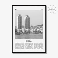 Dalian Print Black and White, Dalian Wall Art, Dalian Poster, Dalian Photo, Dalian Wall Décor, Dalian Map, China
