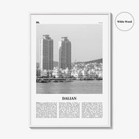 Dalian Print Black and White, Dalian Wall Art, Dalian Poster, Dalian Photo, Dalian Wall Décor, Dalian Map, China
