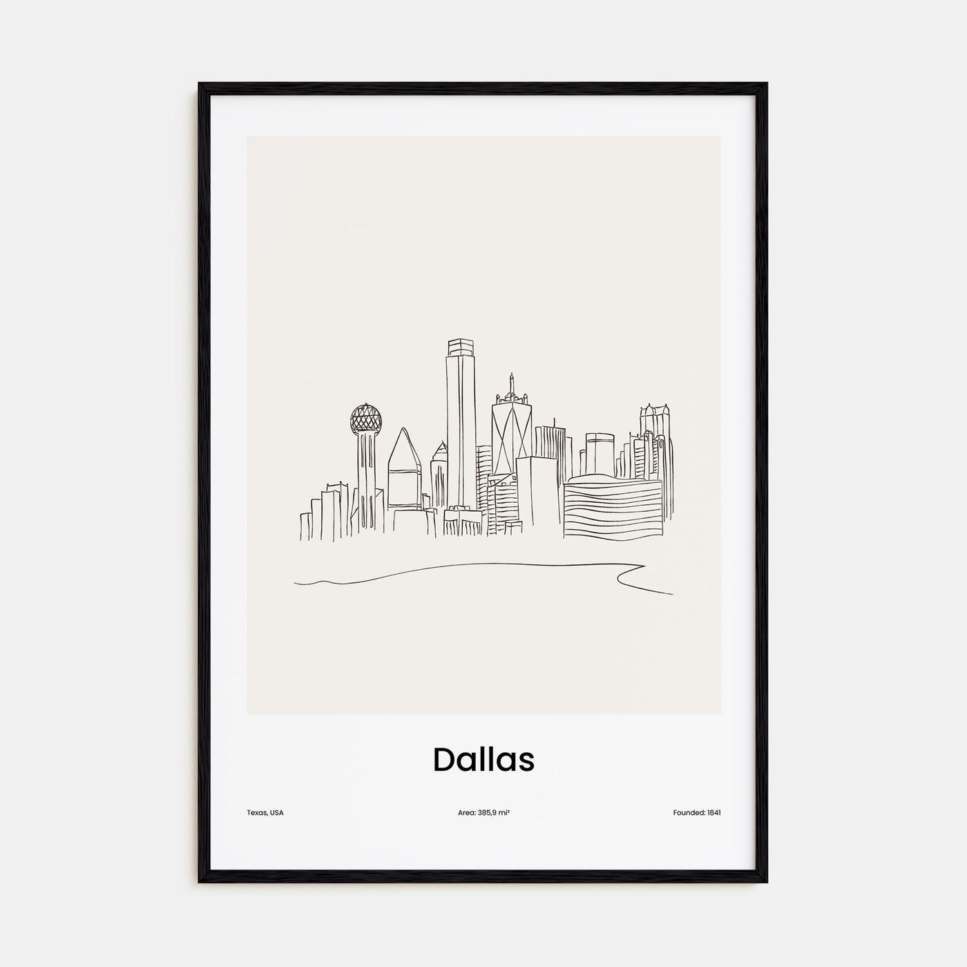 Dallas Drawn Poster