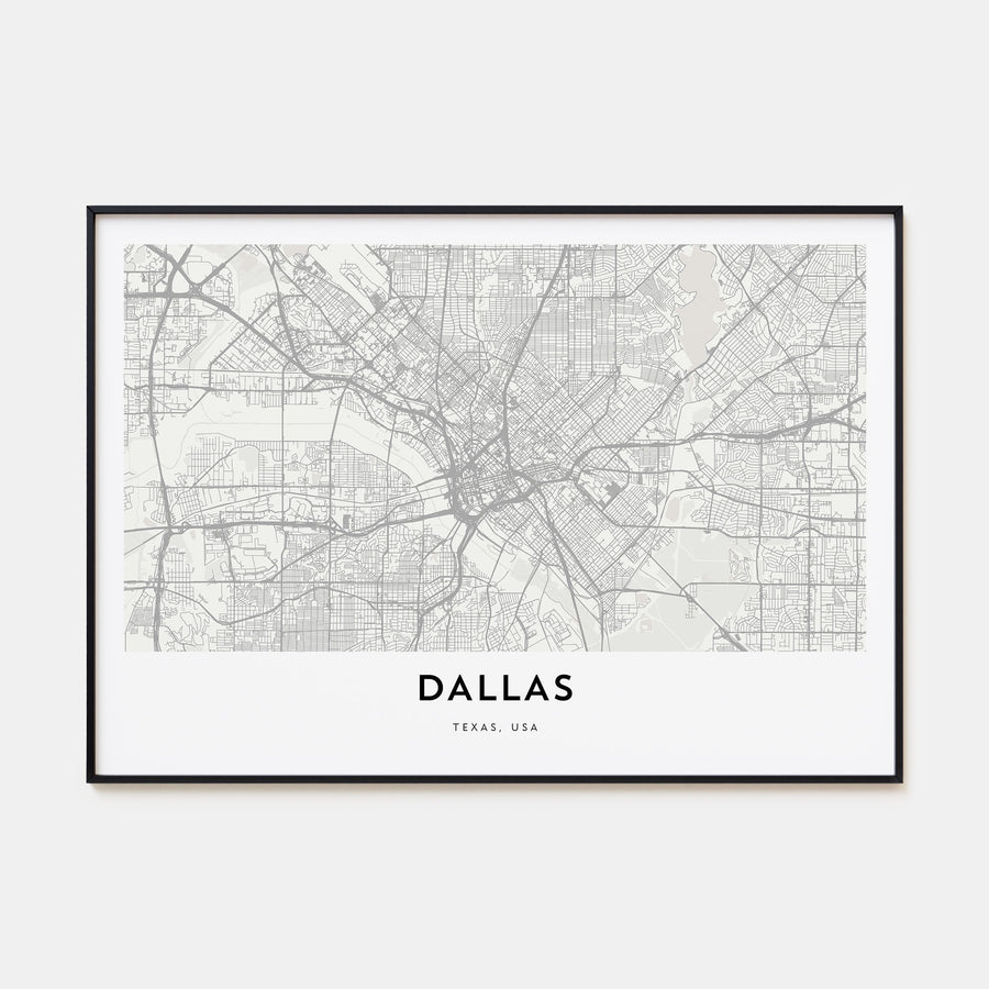 Dallas Map Landscape Poster