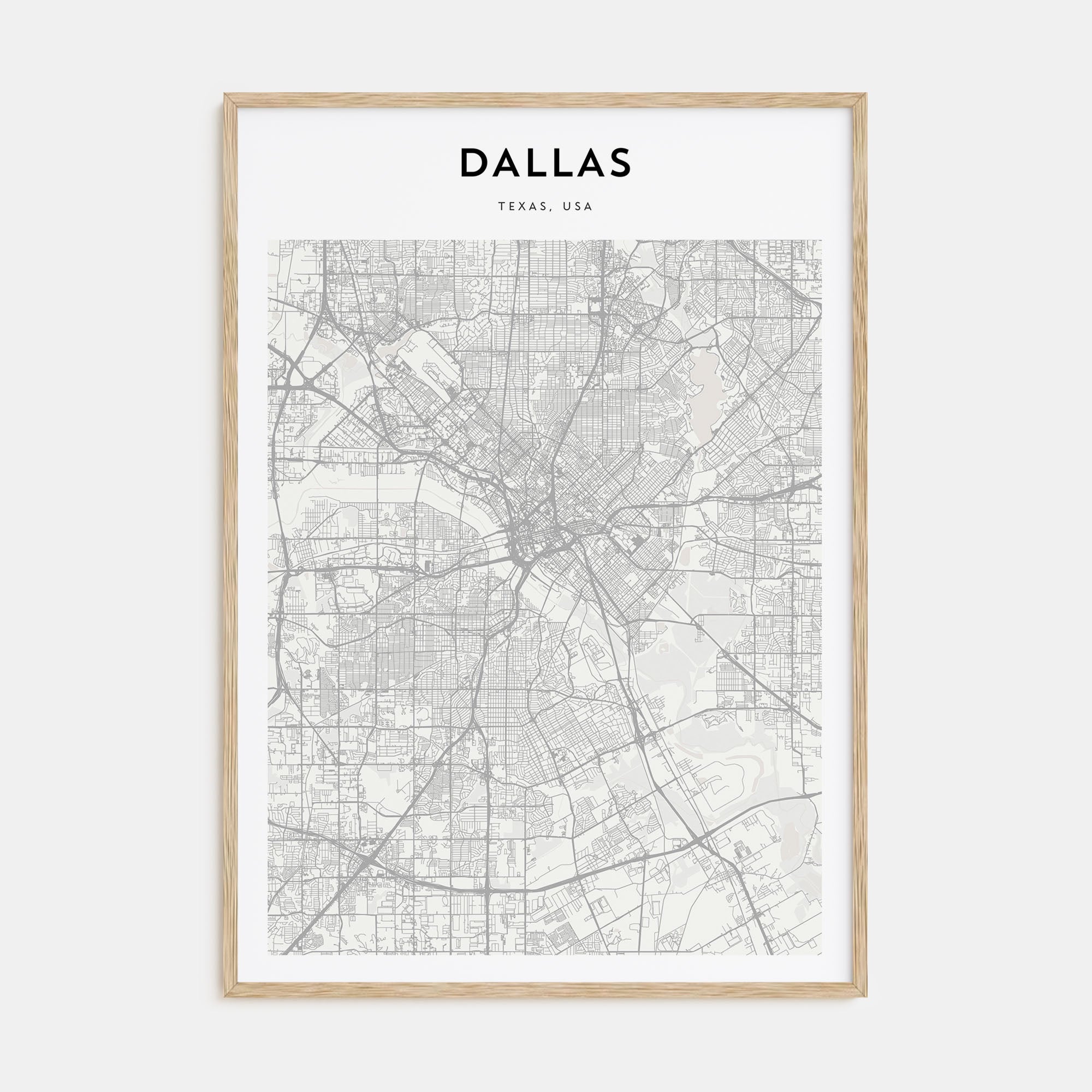 Dallas Map Portrait Poster