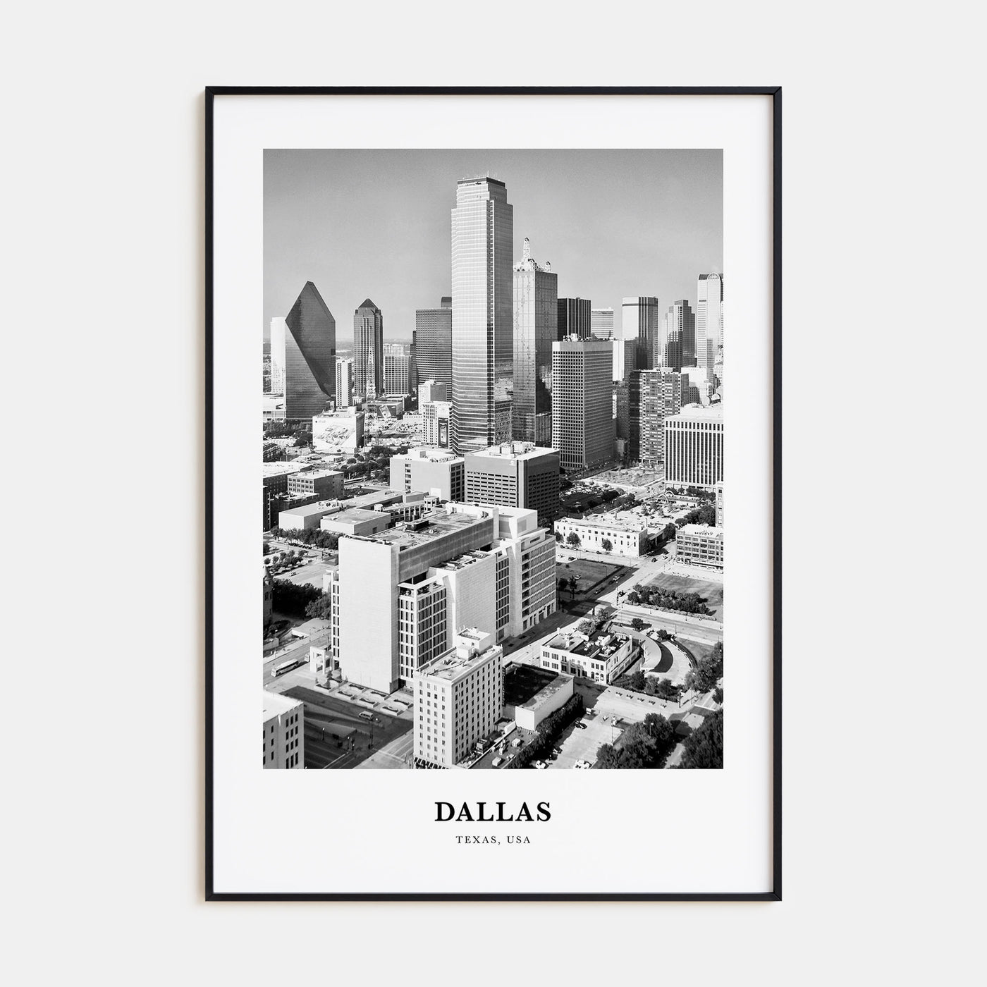 Dallas Portrait B&W No 1 Poster
