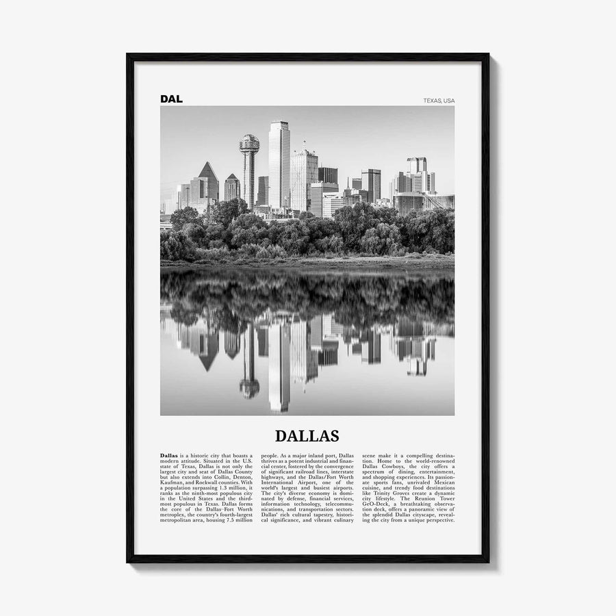 Dallas Print Black and White No 1, Dallas Wall Art, Dallas Poster, Dallas Photo, Dallas Wall Decor, Texas, USA, United States