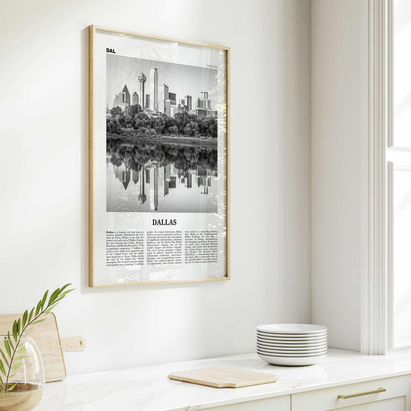 Dallas Print Black and White No 1, Dallas Wall Art, Dallas Poster, Dallas Photo, Dallas Wall Decor, Texas, USA, United States