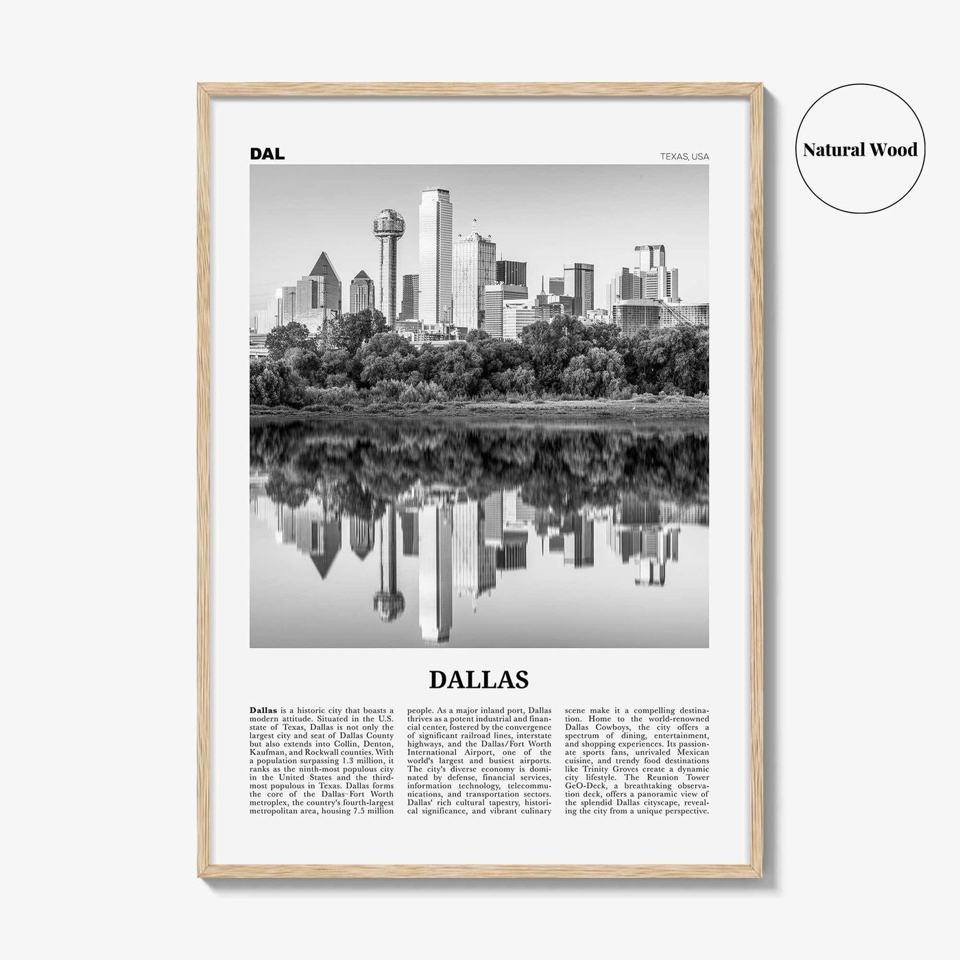 Dallas Print Black and White No 1, Dallas Wall Art, Dallas Poster, Dallas Photo, Dallas Wall Decor, Texas, USA, United States