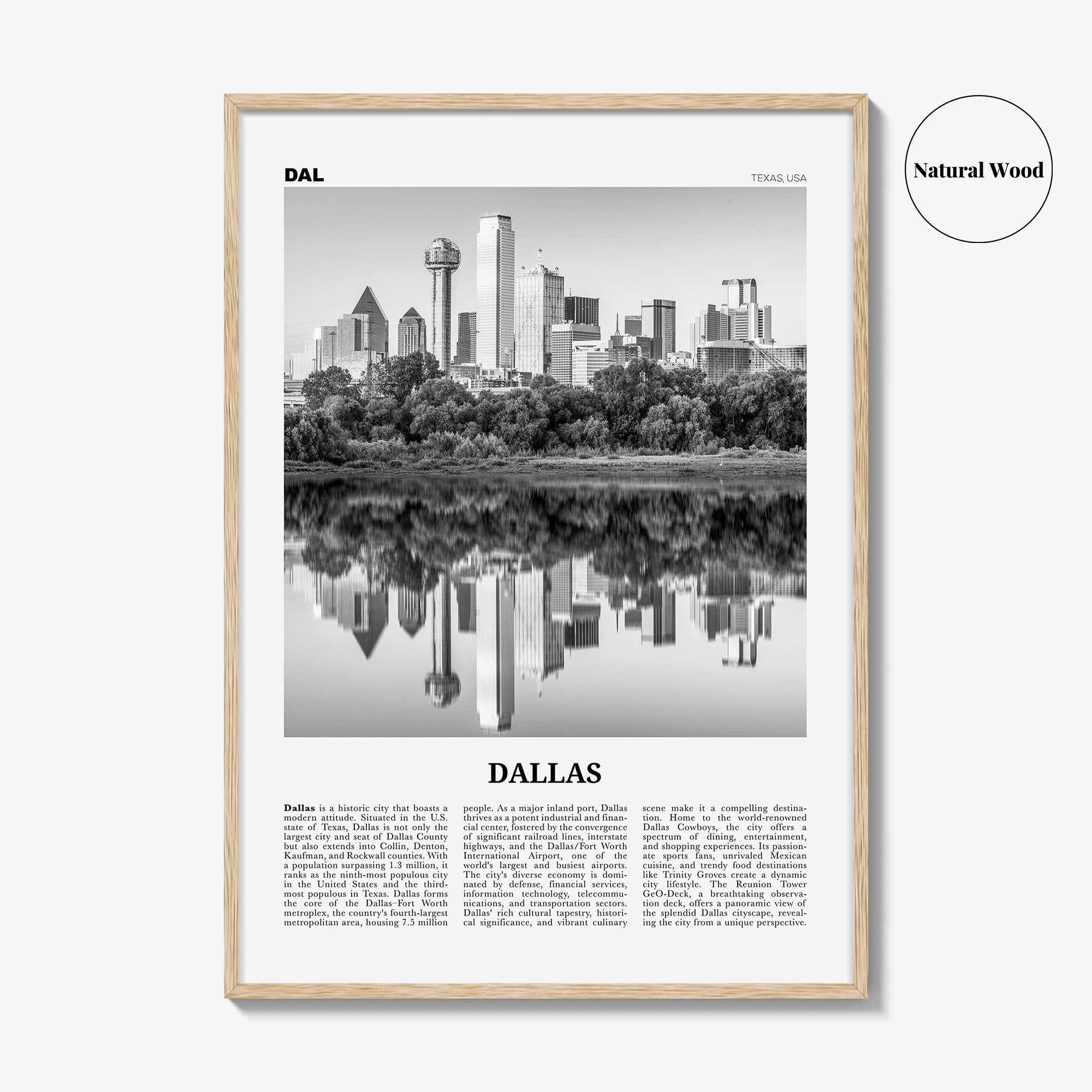 Dallas Print Black and White No 1, Dallas Wall Art, Dallas Poster, Dallas Photo, Dallas Wall Decor, Texas, USA, United States