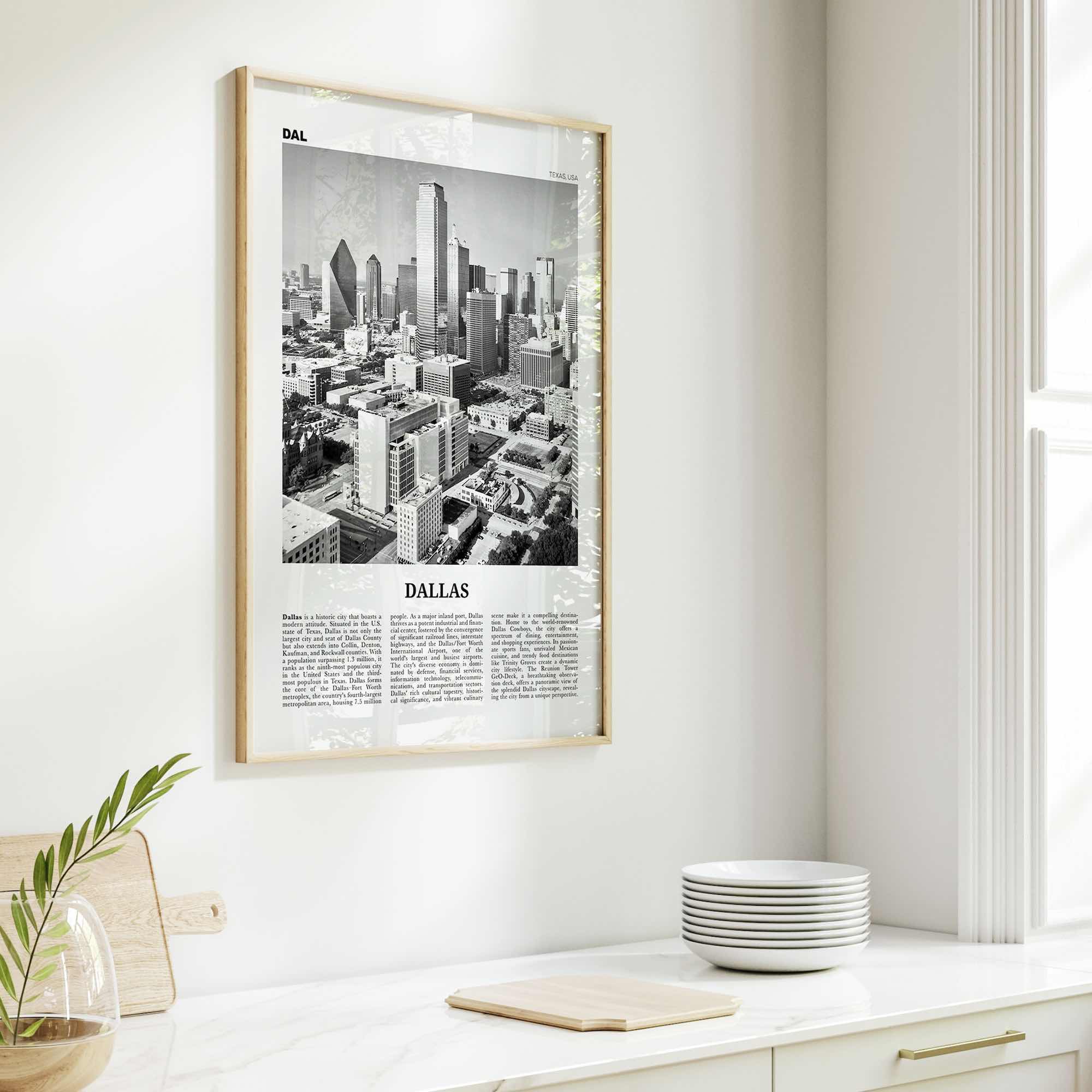 Dallas Print Black and White No 2, Dallas Wall Art, Dallas Poster, Dallas Photo, Dallas Wall Decor, Texas, USA, United States