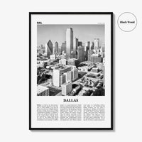 Dallas Print Black and White No 2, Dallas Wall Art, Dallas Poster, Dallas Photo, Dallas Wall Decor, Texas, USA, United States