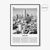Dallas Print Black and White No 2, Dallas Wall Art, Dallas Poster, Dallas Photo, Dallas Wall Decor, Texas, USA, United States