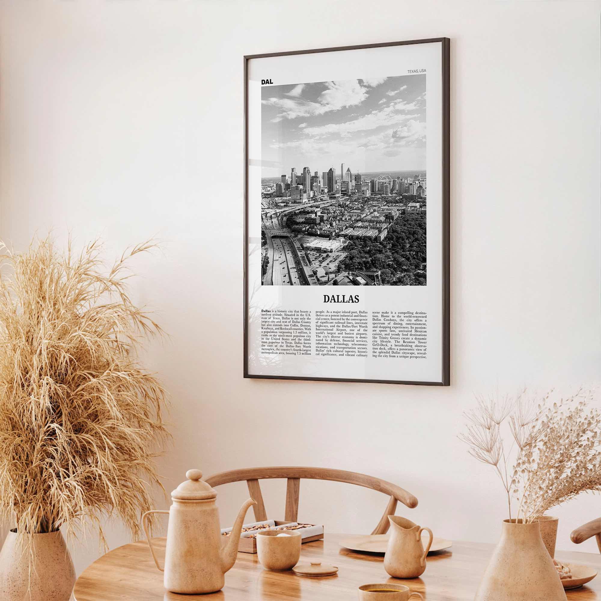 Dallas Print Black and White No 3, Dallas Wall Art, Dallas Poster, Dallas Photo, Dallas Wall Decor, Texas, USA, United States