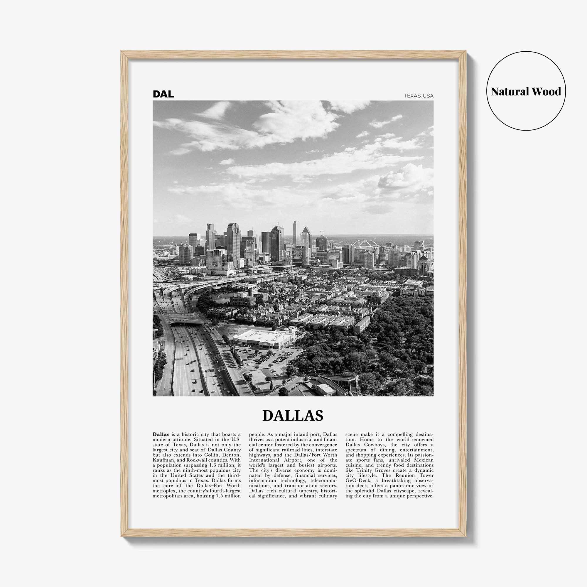 Dallas Print Black and White No 3, Dallas Wall Art, Dallas Poster, Dallas Photo, Dallas Wall Decor, Texas, USA, United States