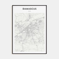 Damascus Map Portrait Poster