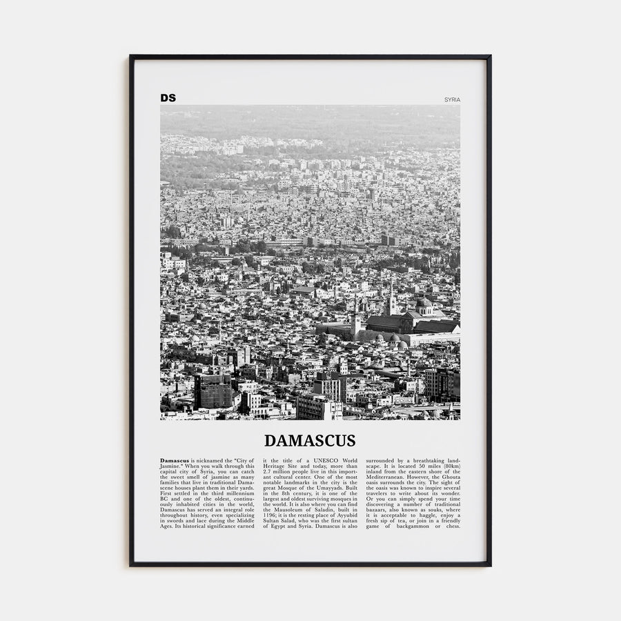 Damascus Travel B&W Poster