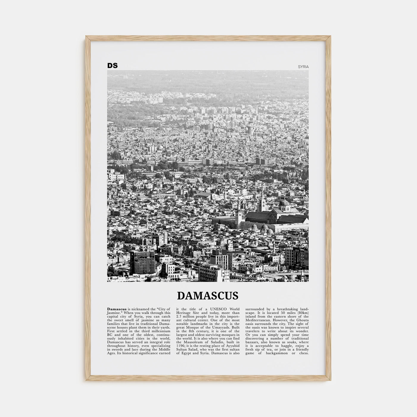 Damascus Travel B&W Poster