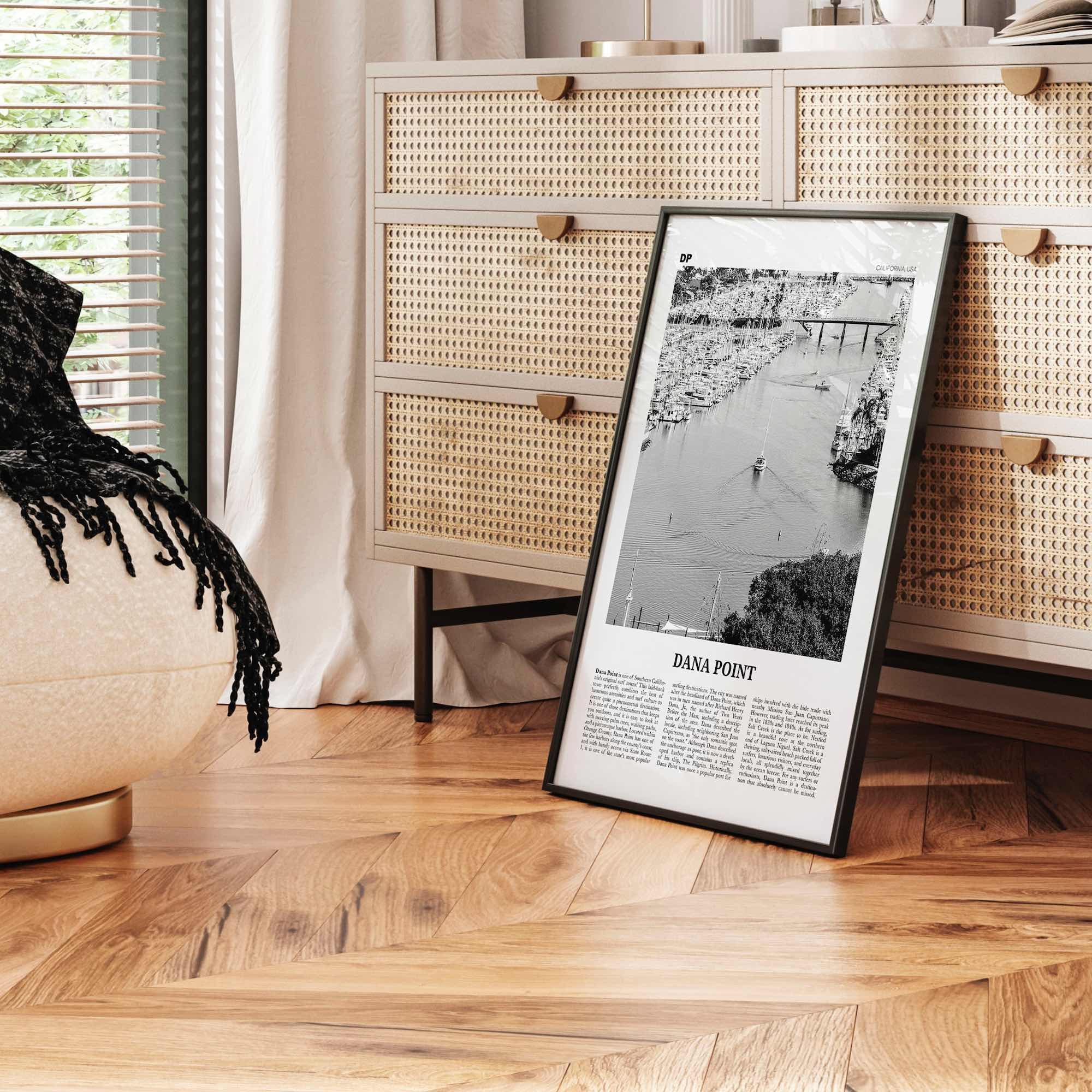 Dana Point Print Black and White, Dana Point Wall Art, Dana Point Poster, Dana Point Photo, California, USA, United States, North America