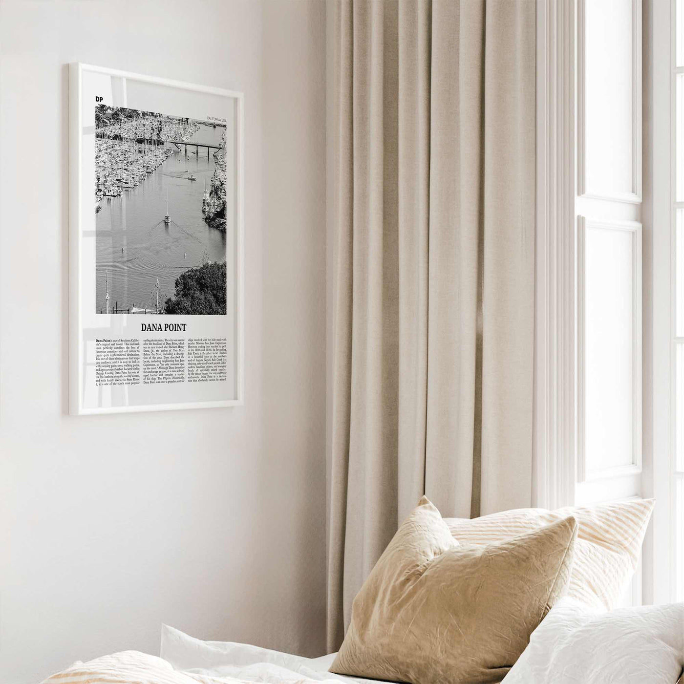 Dana Point Print Black and White, Dana Point Wall Art, Dana Point Poster, Dana Point Photo, California, USA, United States, North America