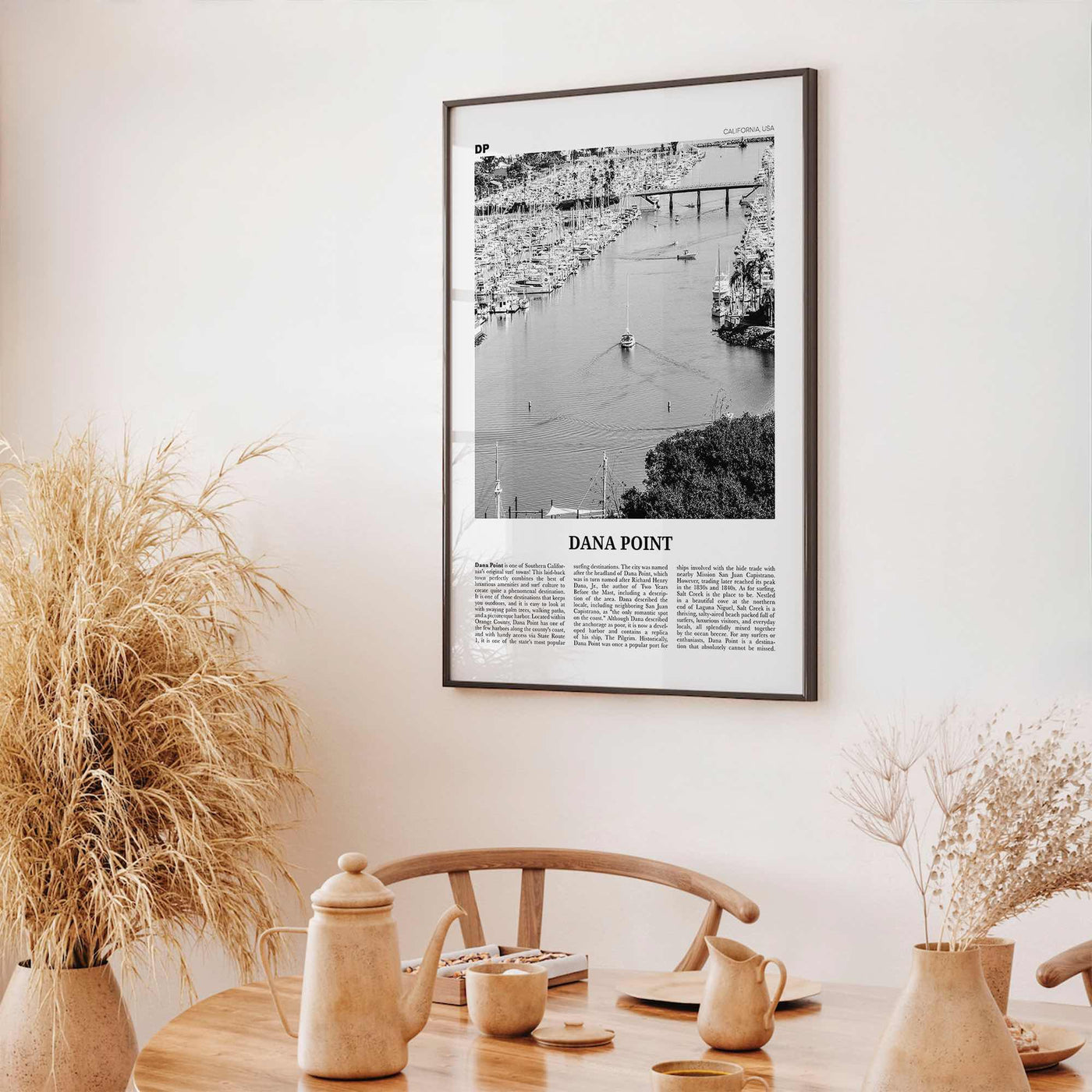 Dana Point Print Black and White, Dana Point Wall Art, Dana Point Poster, Dana Point Photo, California, USA, United States, North America