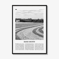 Dane County Print Black and White, Dane County Wall Art, Dane County Poster, Dane County Photo, Dane County Wall Décor, Dane County Map