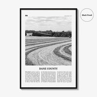 Dane County Print Black and White, Dane County Wall Art, Dane County Poster, Dane County Photo, Dane County Wall Décor, Dane County Map
