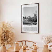 Danville Print Black and White California, Danville Wall Art, Danville Poster, Danville Photo, Danville Décor, Danville Map, USA