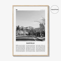 Danville Print Black and White California, Danville Wall Art, Danville Poster, Danville Photo, Danville Décor, Danville Map, USA