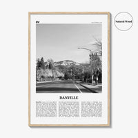 Danville Print Black and White California, Danville Wall Art, Danville Poster, Danville Photo, Danville Décor, Danville Map, USA