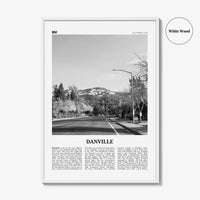 Danville Print Black and White California, Danville Wall Art, Danville Poster, Danville Photo, Danville Décor, Danville Map, USA