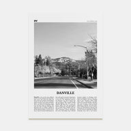 Danville, California Travel B&W Poster